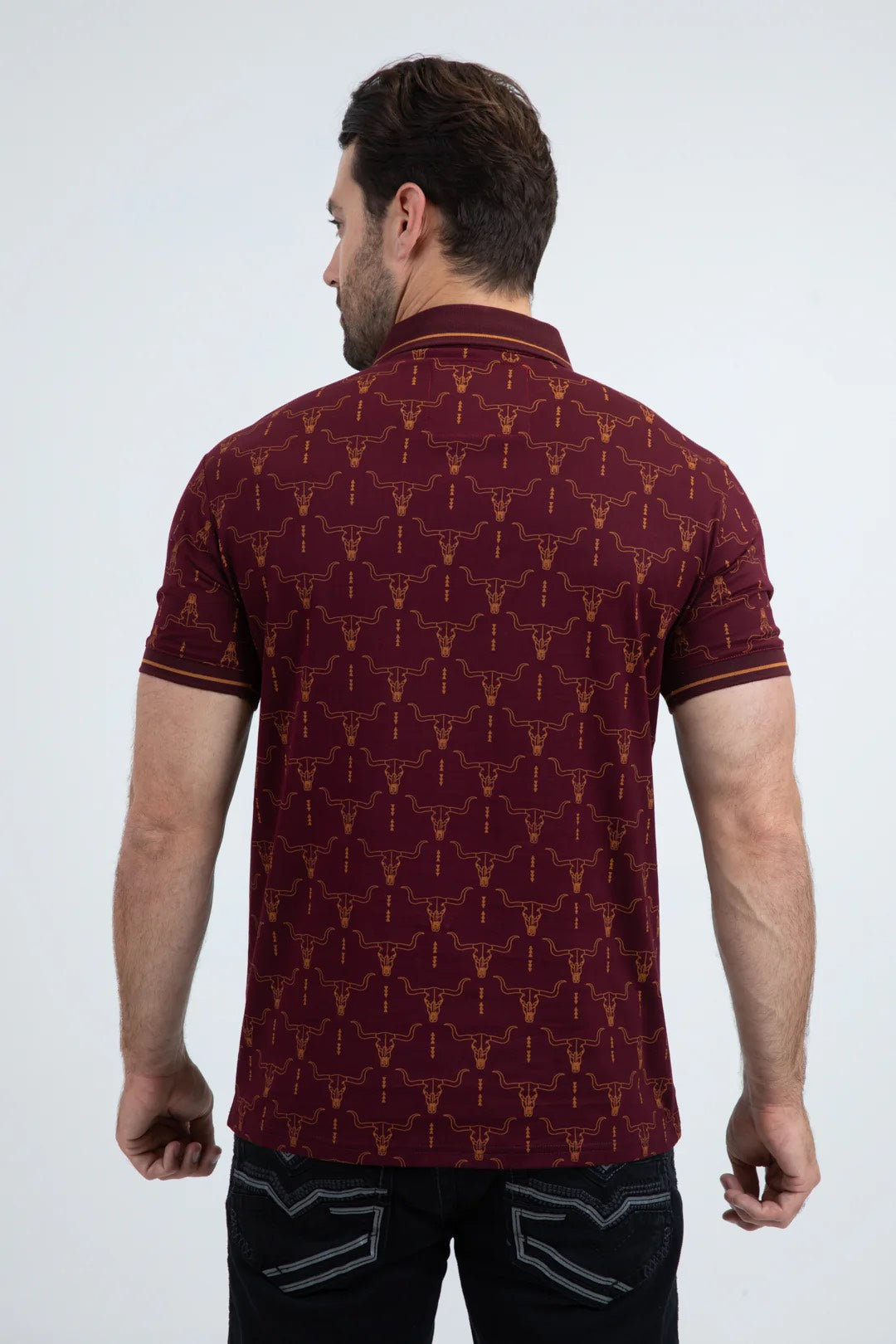PLATINI MENS MODERN FIT STRETCH COTTON BURGUNDY POLO