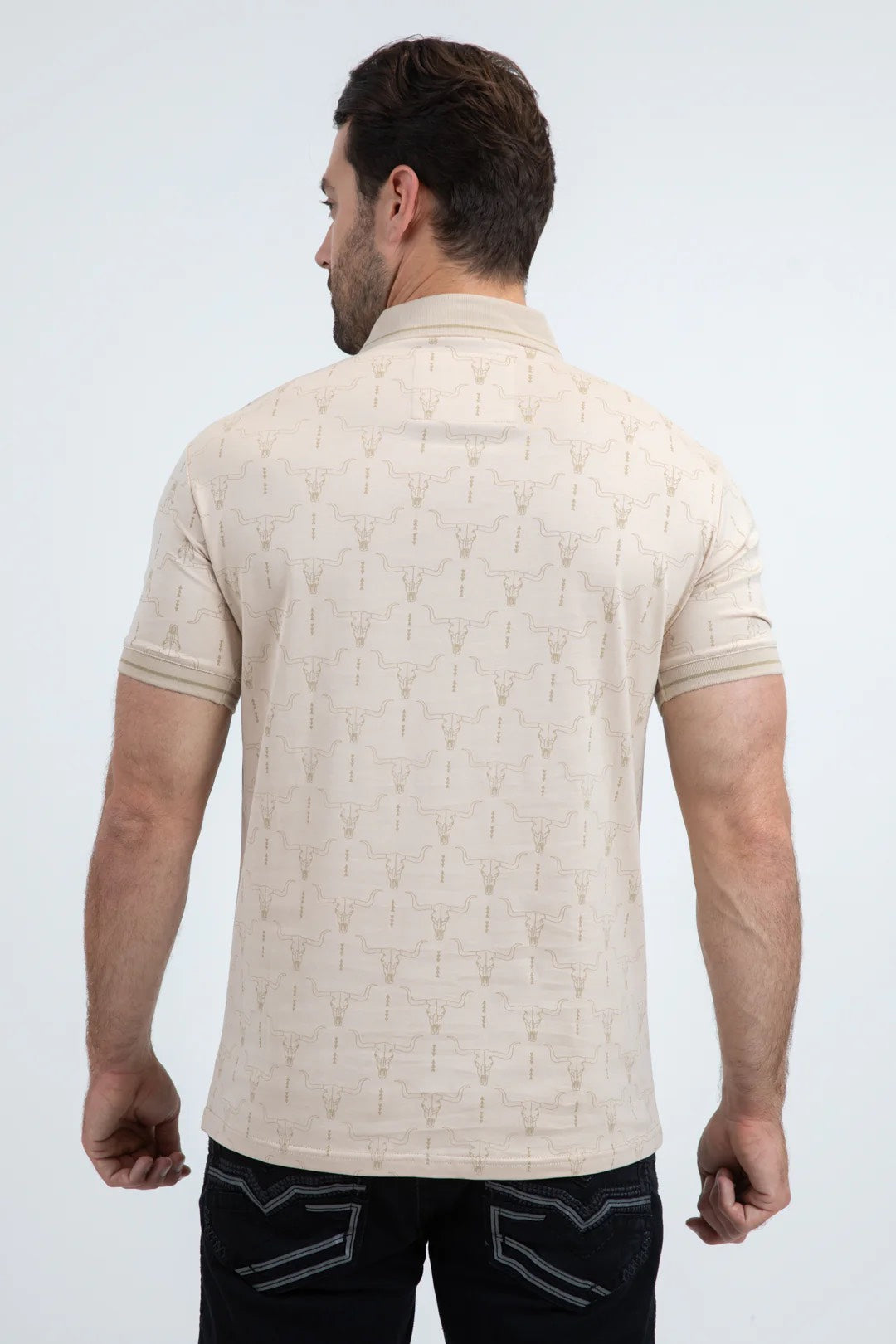 PLATINI MENS MODERN FIT STRETCH COTTON BEIGE POLO