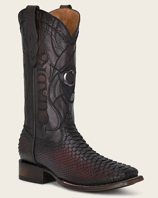 MENS CUADRA ENGRAVED BLACK CHERRY BOOTS