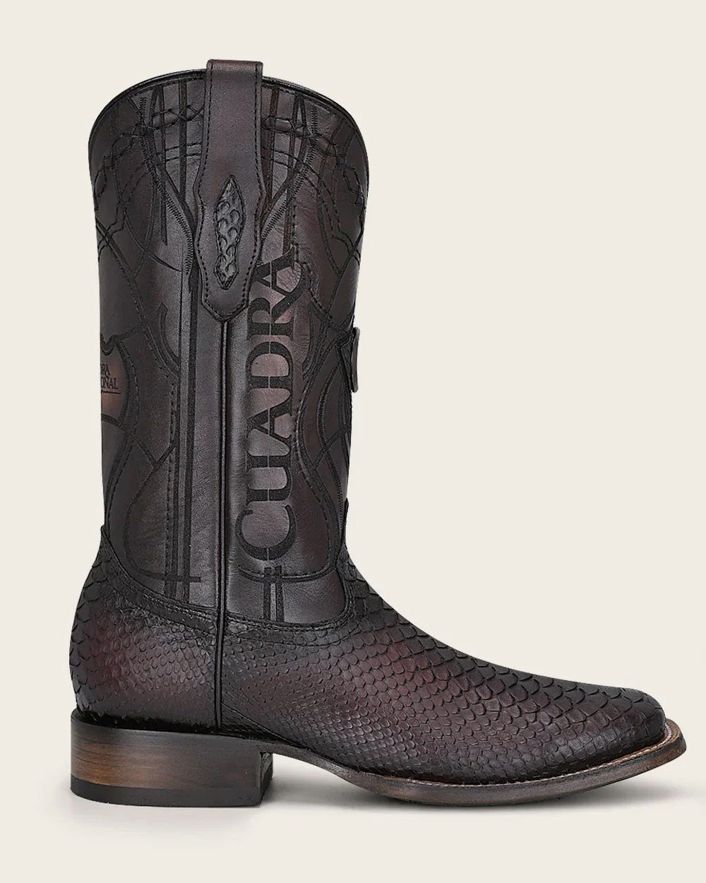 MENS CUADRA ENGRAVED BLACK CHERRY BOOTS