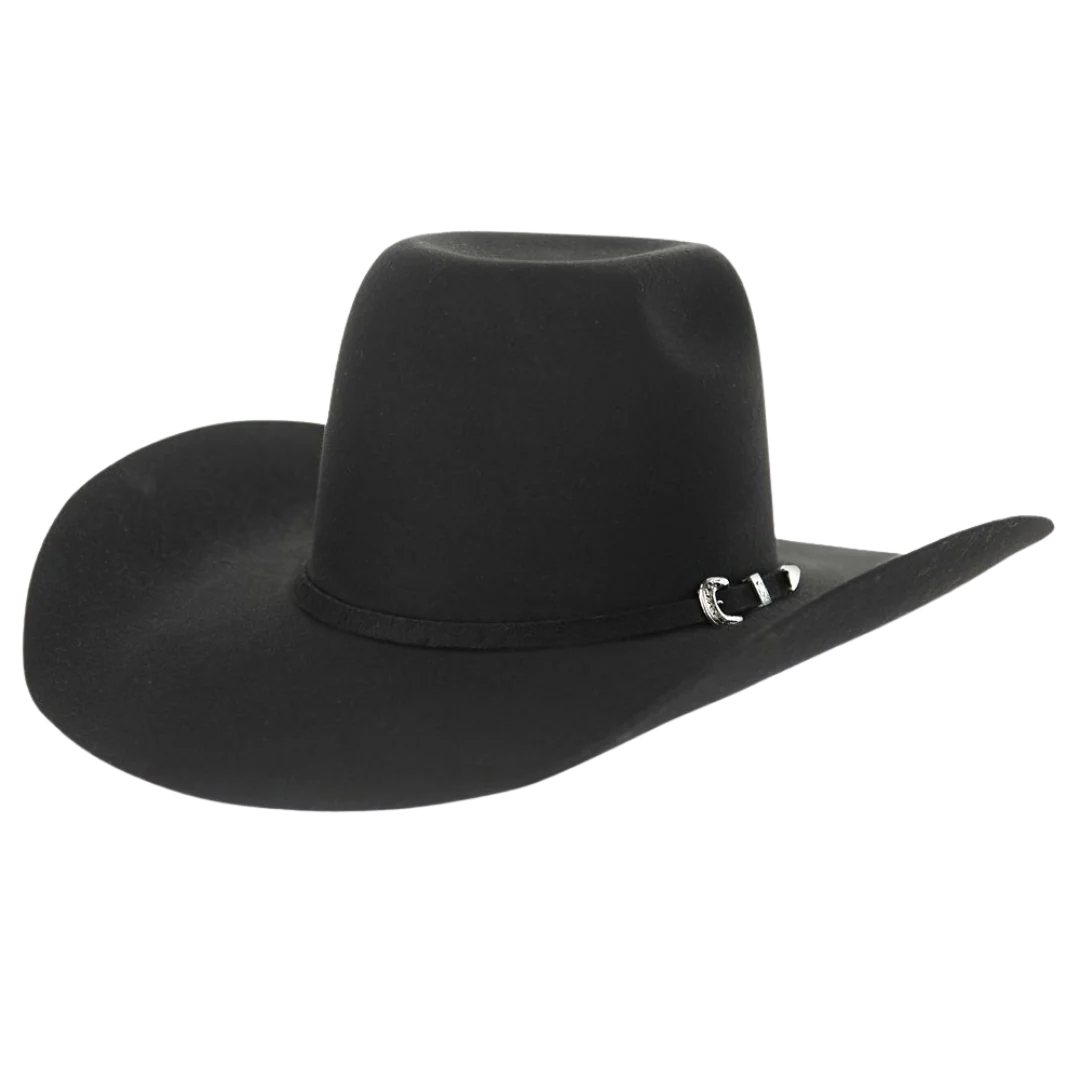 3X BLACK WOOL FELT HAT JUSTIN BIG BUCKS