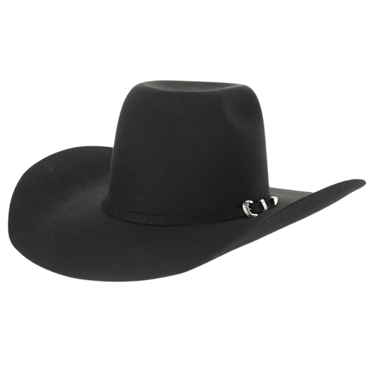 3X BLACK WOOL FELT HAT JUSTIN BIG BUCKS