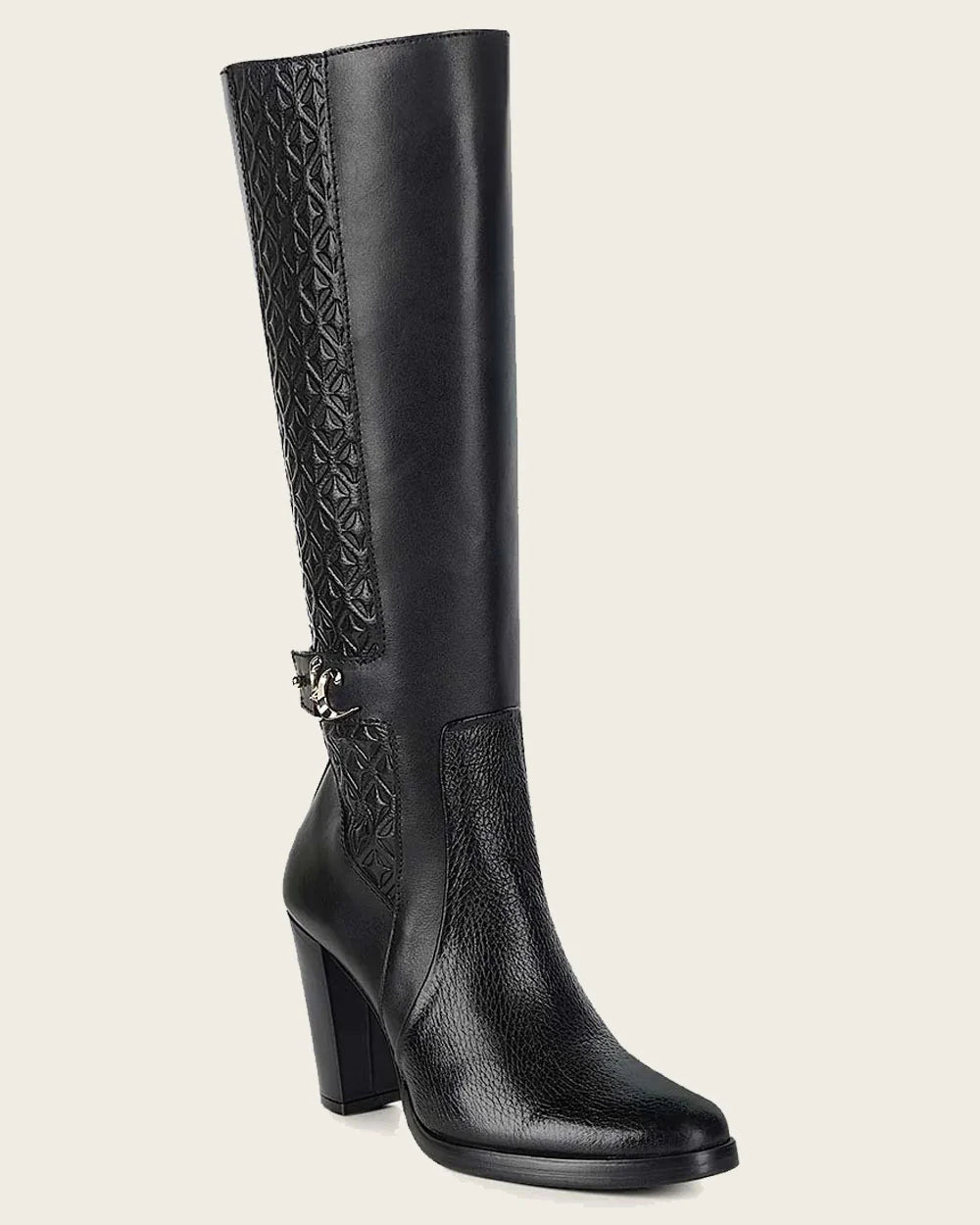 CUADRA WOMEN'S BLACK DEER  ZIPPER ROUND TOE BOOTS
