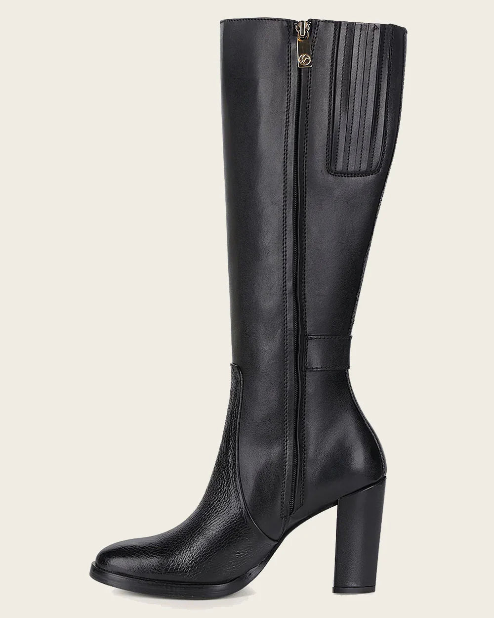 CUADRA WOMEN'S BLACK DEER  ZIPPER ROUND TOE BOOTS