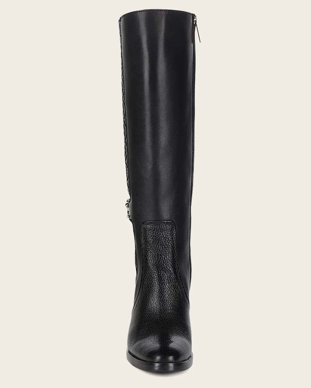 CUADRA WOMEN'S BLACK DEER  ZIPPER ROUND TOE BOOTS