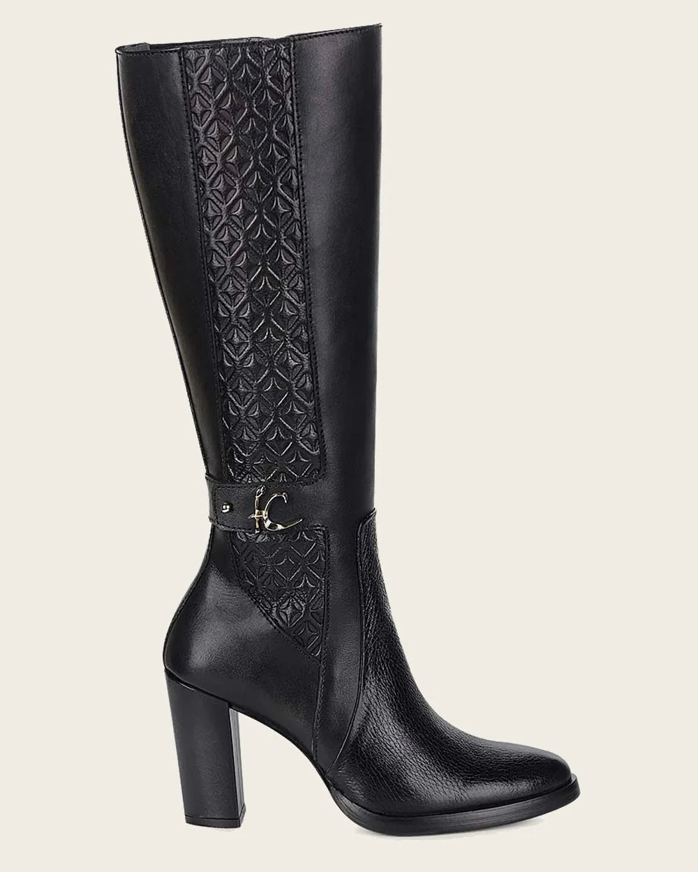 CUADRA WOMEN'S BLACK DEER  ZIPPER ROUND TOE BOOTS