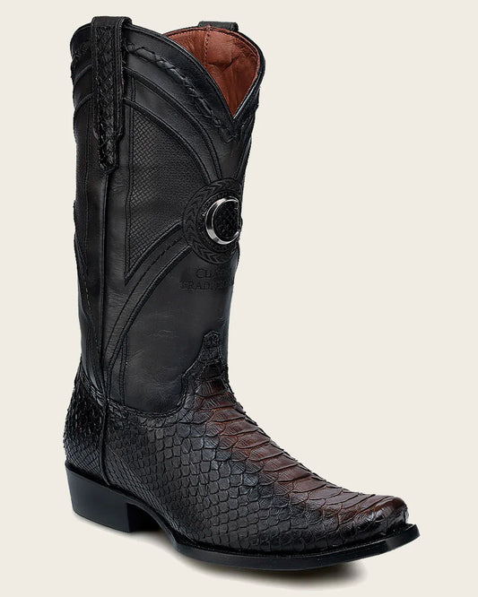 MENS WESTERN DARK BROWN PYTHON COWBOY BOOT