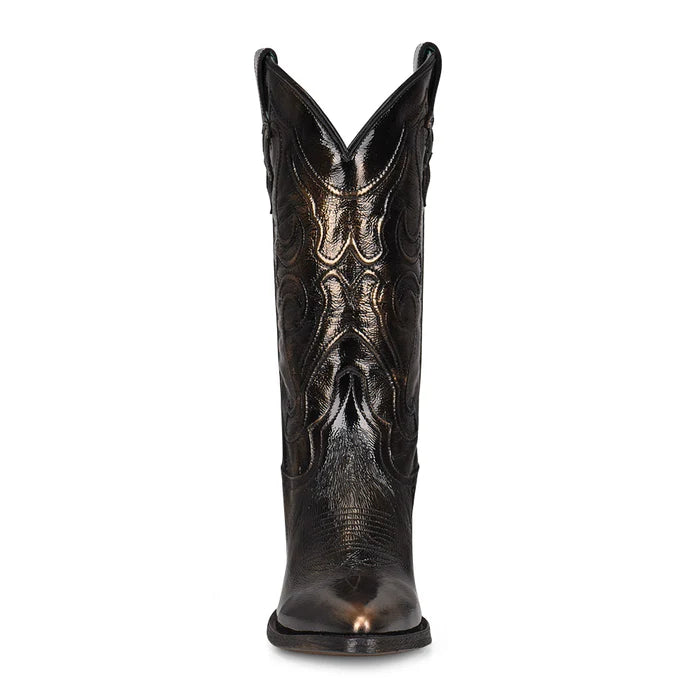 WOMEN'S CORRAL BLACK BRONZE COWGIRL BOOTS