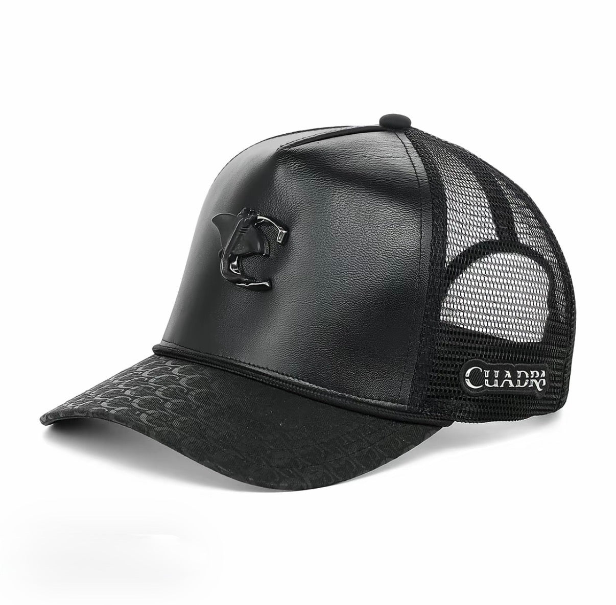 CUADRA BLACK WESTERN LEATHER CAP