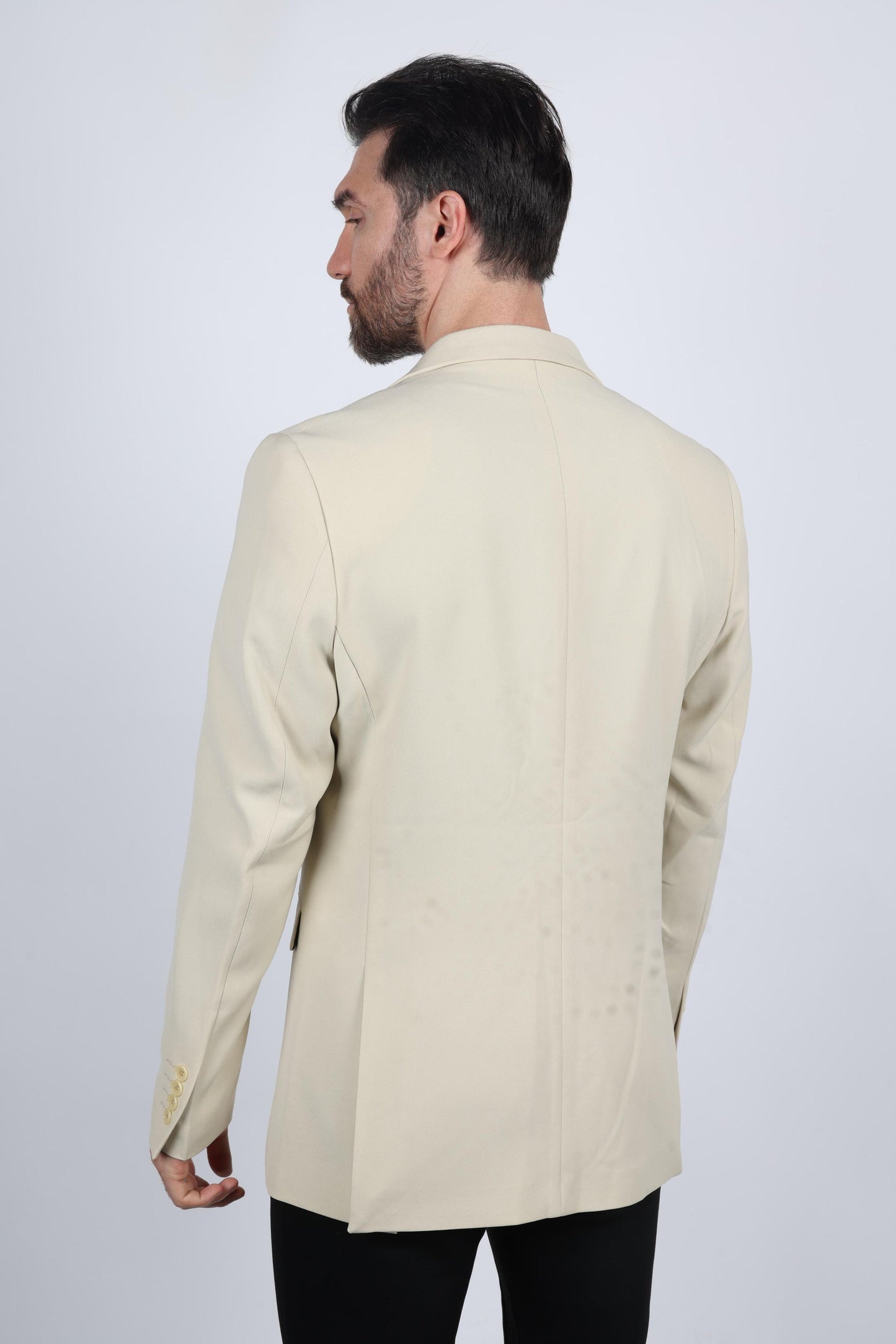 MEN'S MODERN FIT STRETCH BEIGE BLAZER
