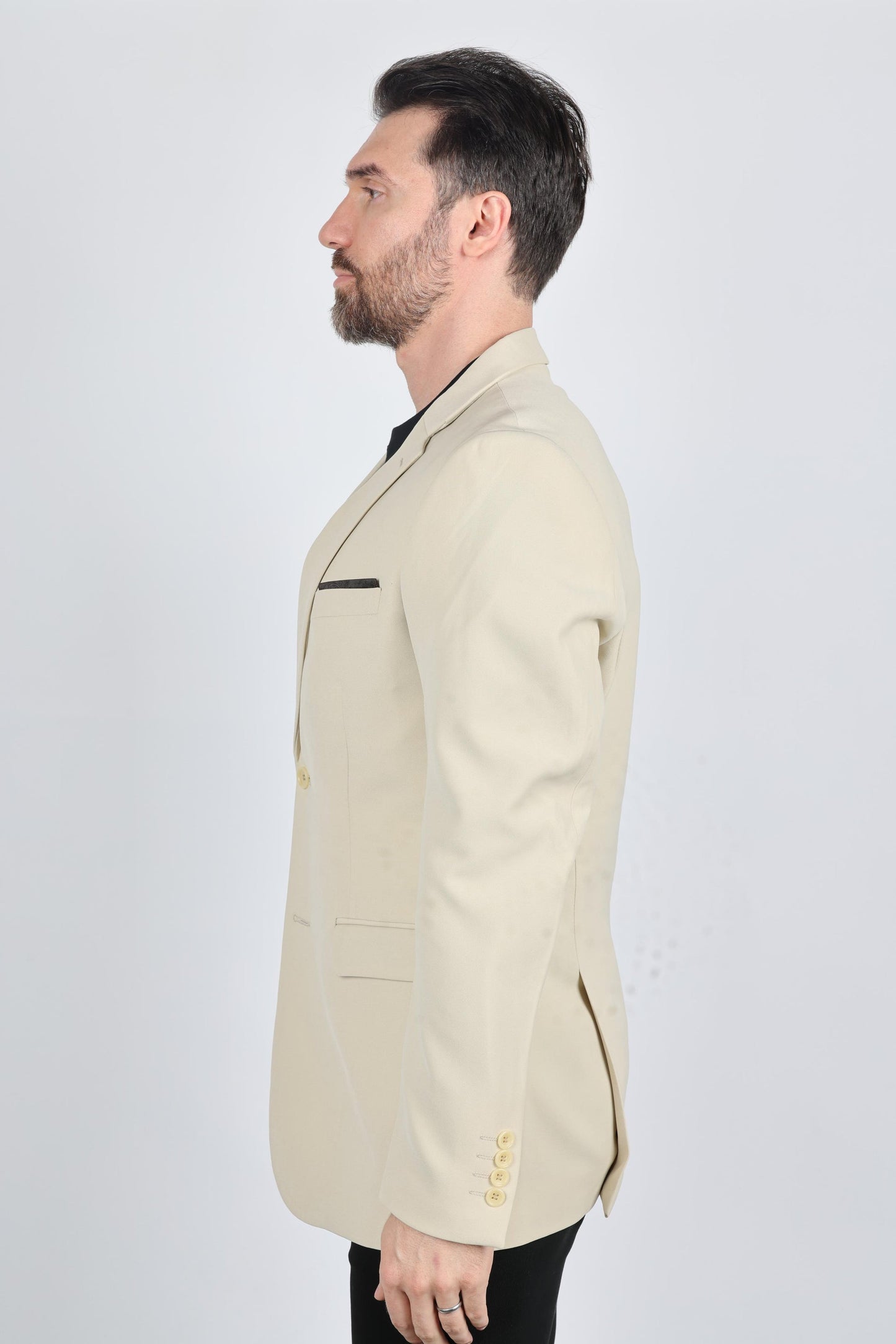 MEN'S MODERN FIT STRETCH BEIGE BLAZER