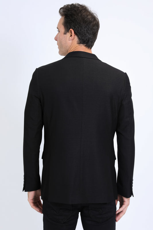 MENS MODERN FIT STRETCH BLACK BLAZER