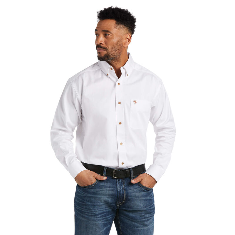 MEN'S ARIAT LS SOLID TWILL CLASSIC FIT SHIRT