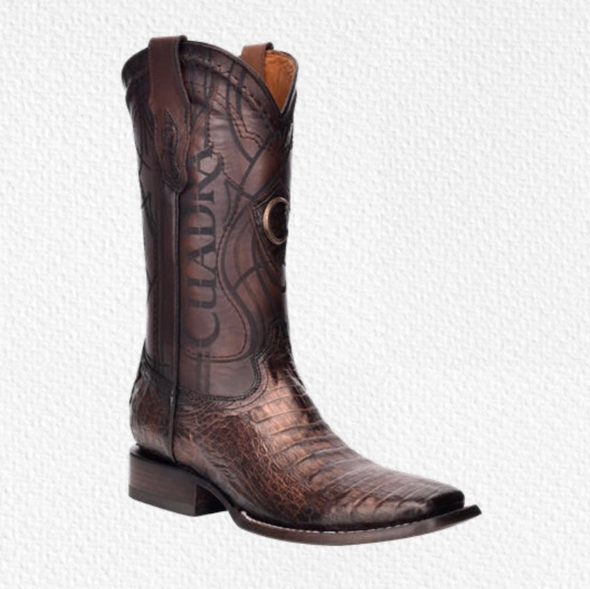 CUADRA Men's Fuscus Copper Caiman Laser & Embroidery Boot