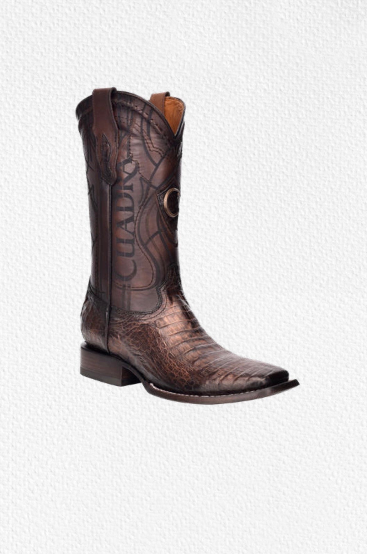 CUADRA Men's Fuscus Copper Caiman Laser & Embroidery Boot